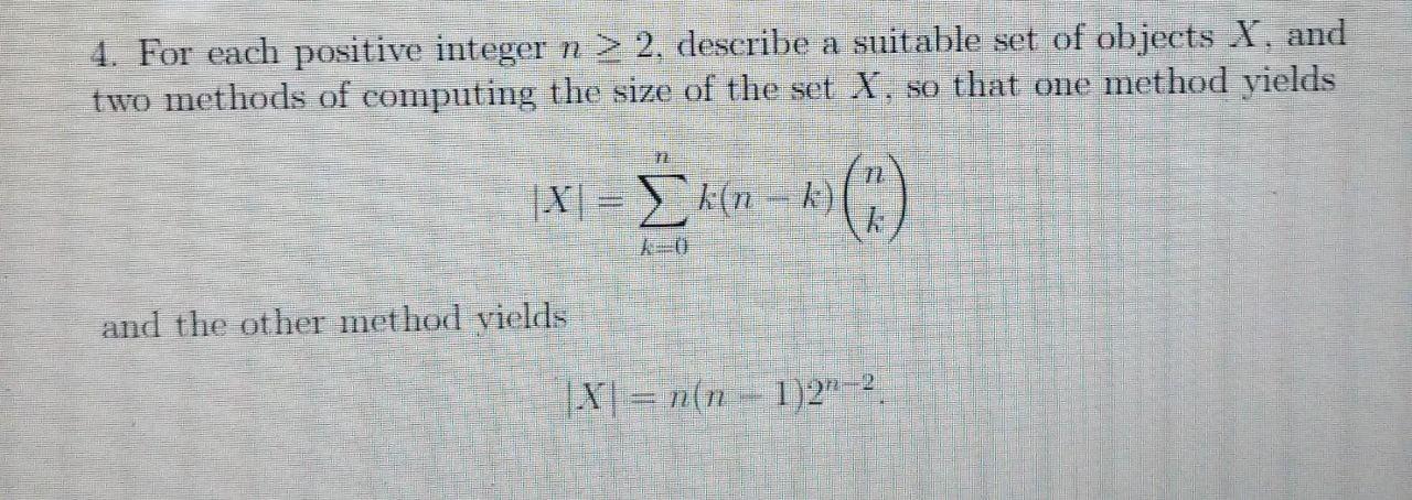 4. For each positive integer n > 2. describe a | Chegg.com