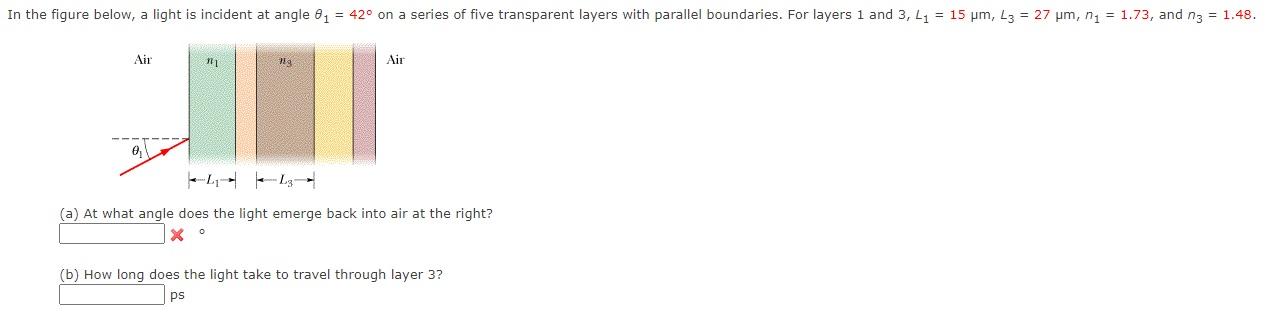 Solved In the figure below, a light is incident at angle 81 | Chegg.com