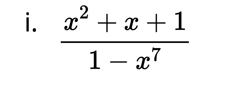 Solved For each generating function below, give a closed | Chegg.com