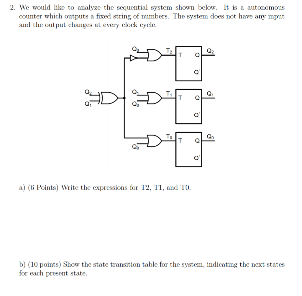 Solved c) (4 points) Draw the state transition diagram of | Chegg.com