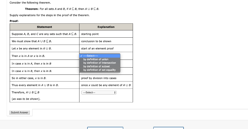 Solved Consider the following theorem. Theorem: For all sets | Chegg.com