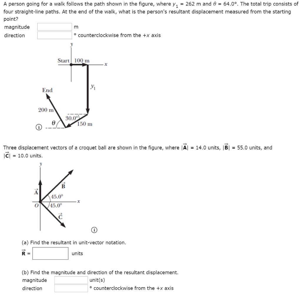 Solved A person going for a walk follows the path shown in | Chegg.com