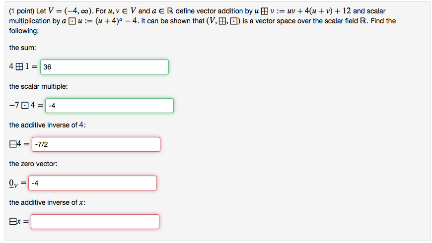 Solved let v 4 v 4 for u v vu v v and a a r chegg