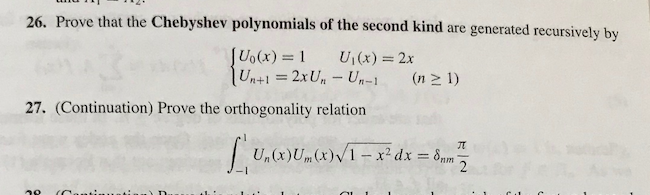 Solved 26 Prove That The Chebyshev Polynomials Of The