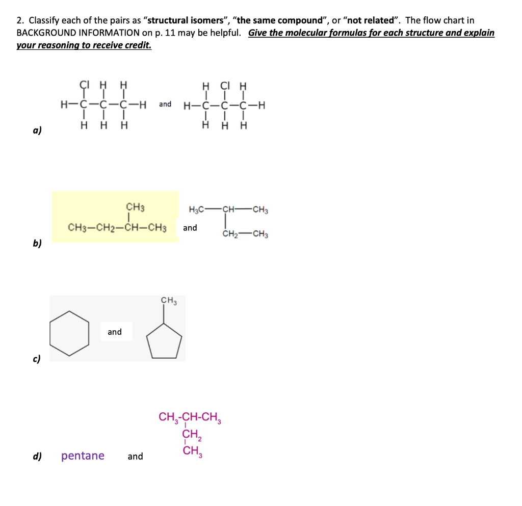 Solved 2. Classify each of the pairs as “structural | Chegg.com