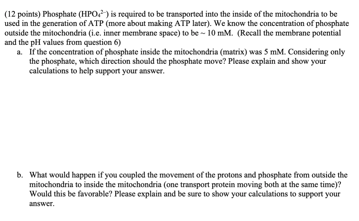 (12 points) Phosphate (HPO42-) is required to be | Chegg.com