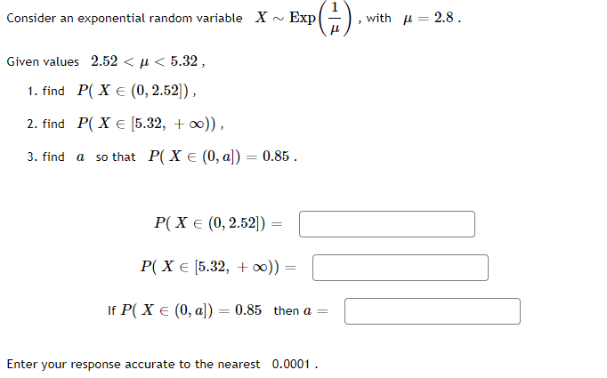 Solved Consider An Exponential Random Variable X-Exp (A) | Chegg.com