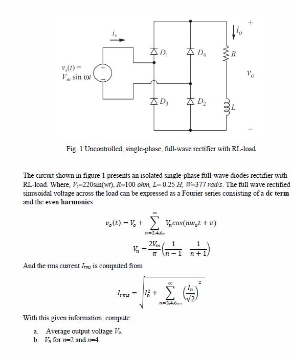 Solved + lio ADI D v (t) = V sin 01 D D2 г ele Fig. 1 | Chegg.com