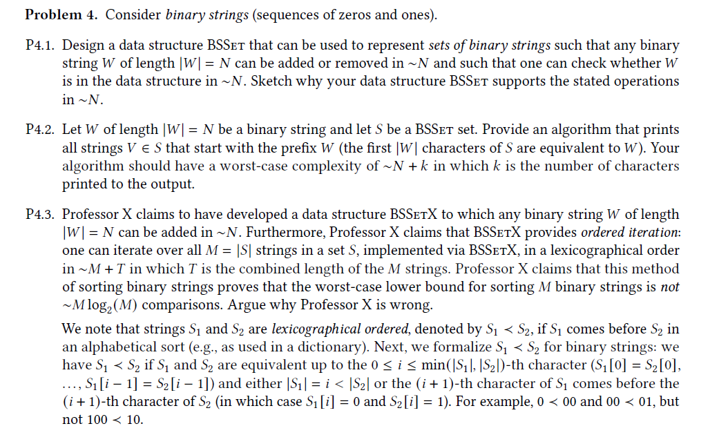 Solved Problem 4. Consider Binary Strings (sequences Of | Chegg.com