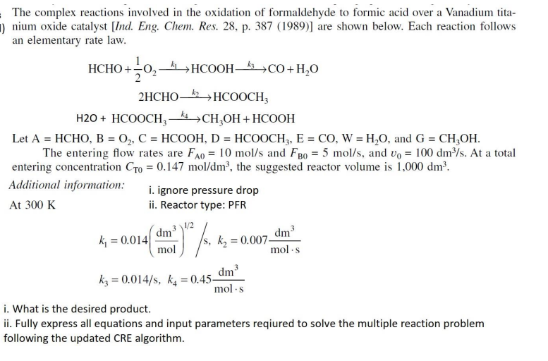 Solved The complex reactions involved in the oxidation of | Chegg.com