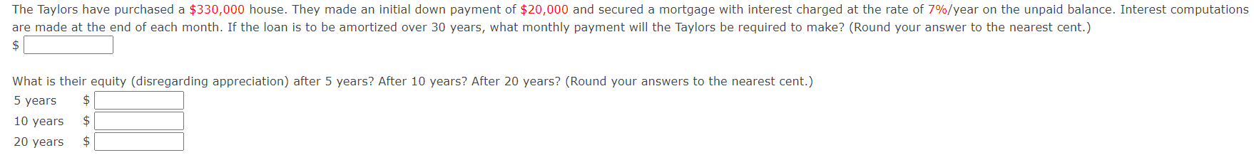 Solved $ What is their equity (disregarding appreciation) | Chegg.com