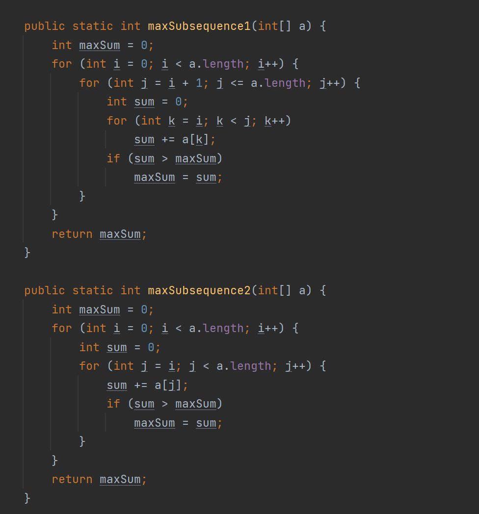 Solved For each algorithm, using the number of inner loop | Chegg.com