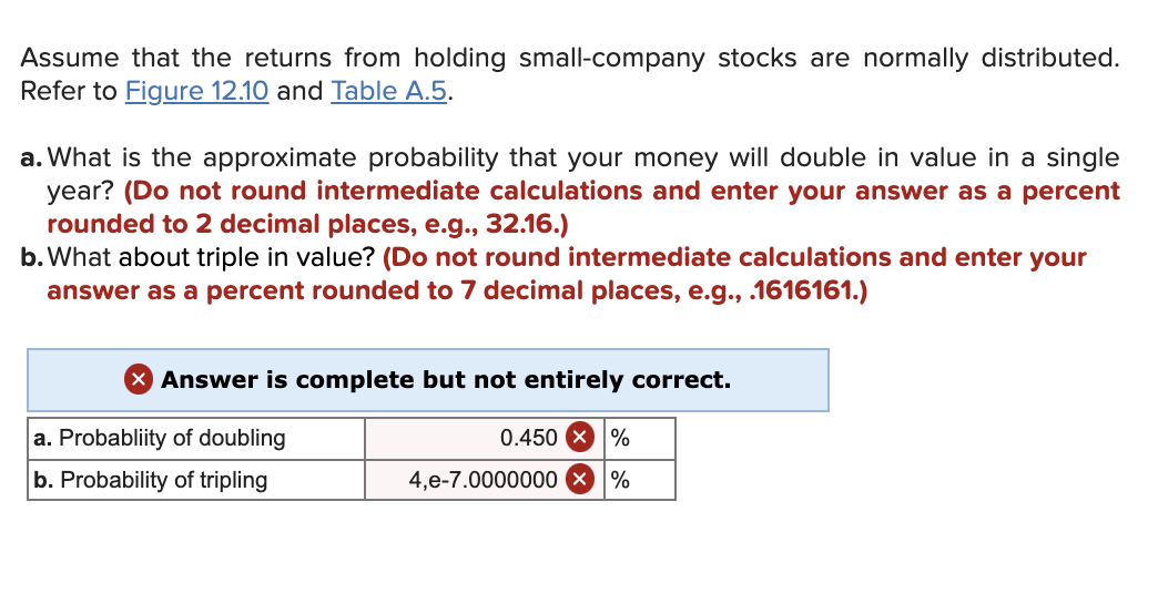 Assume that the returns from holding