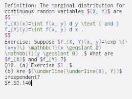 Solved Definition: The marginal distribution for continuous | Chegg.com
