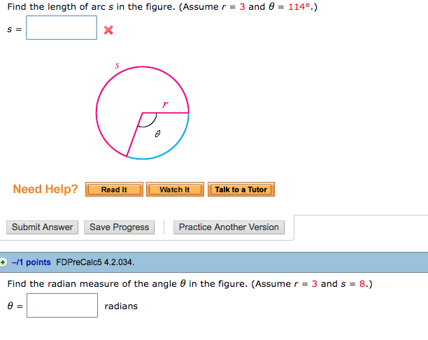 solved-find-the-length-of-arc-s-in-the-figure-assume-r-3-chegg