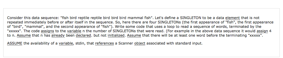 Solved Consider this data sequence: "fish bird reptile | Chegg.com