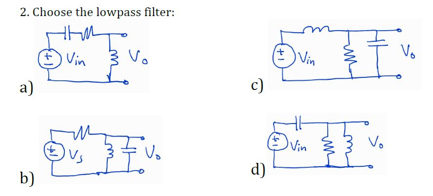 Solved 1. Consider the filter below and choose the most | Chegg.com