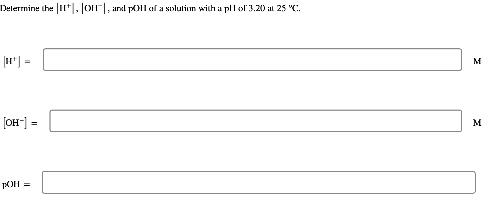 Solved Determine the [OH−],pH, and pOH of a solution with a | Chegg.com