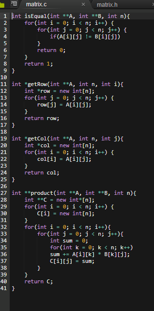 Solved I need to reimplement the matrix methods below in | Chegg.com