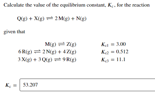 Solved Calculate The Value Of The Equilibrium Constant K Chegg Com