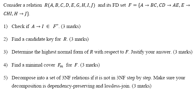 Consider A Relation R A B C D E G H 1 J And Chegg Com