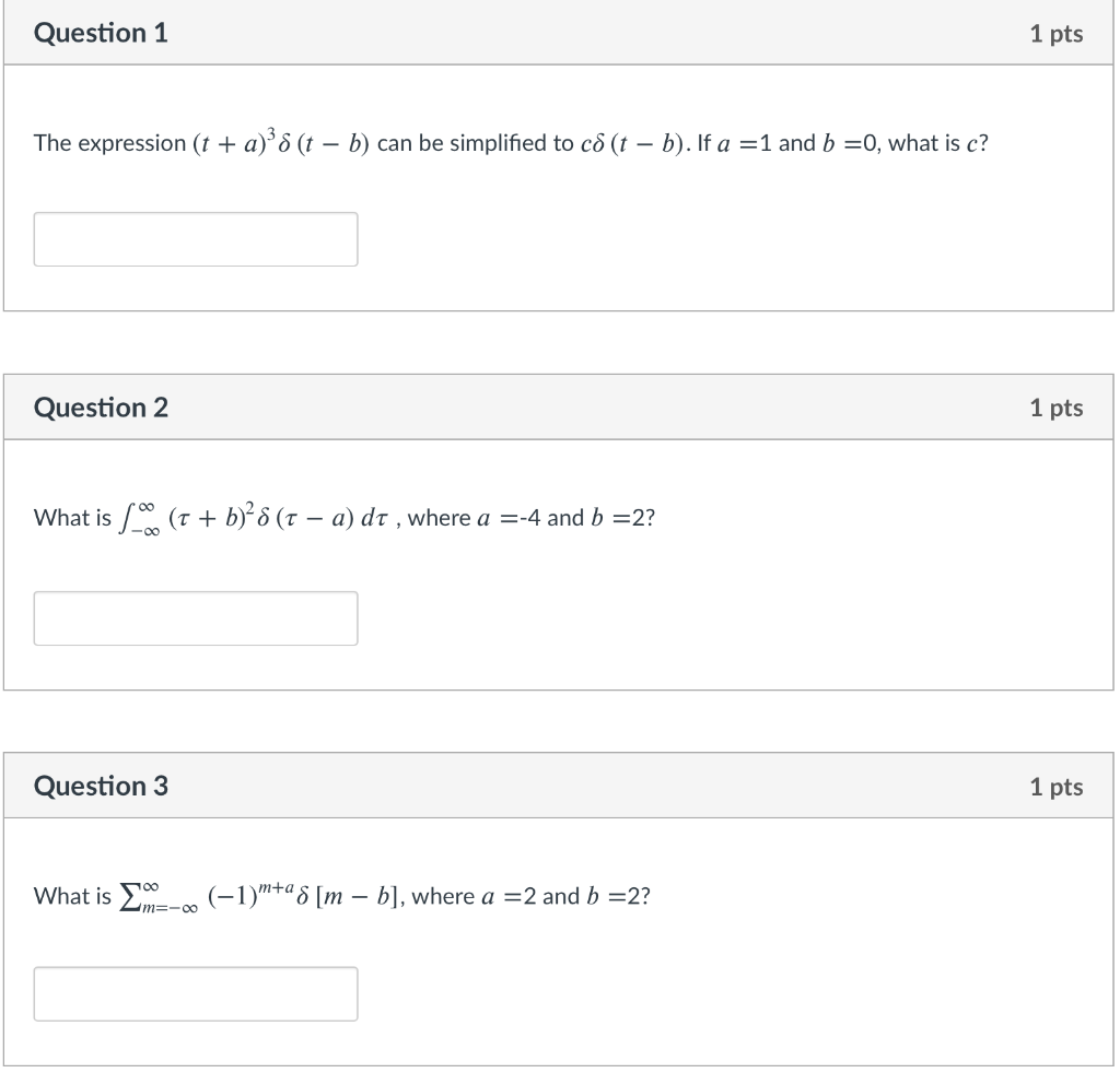 Solved Question 1 1 pts The expression (t + a) 8 (t – b) can | Chegg.com