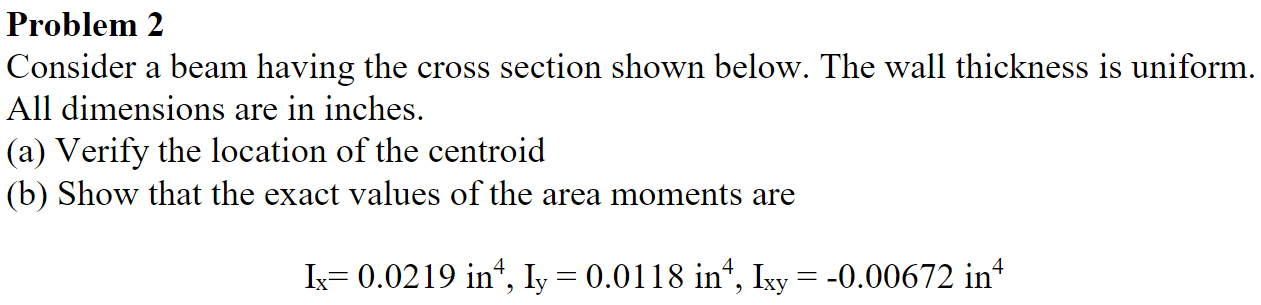 Solved Problem 2 Consider a beam having the cross section | Chegg.com