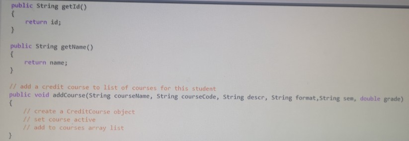 public class Course private String code; private | Chegg.com