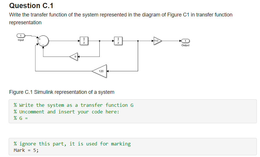 Question C.1 Write the transfer function of the | Chegg.com
