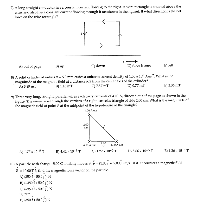 Solved 7) A long straight conductor has a constant current | Chegg.com