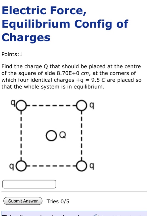 Solved Electric Force, Equilibrium Config of Charges Points: | Chegg.com
