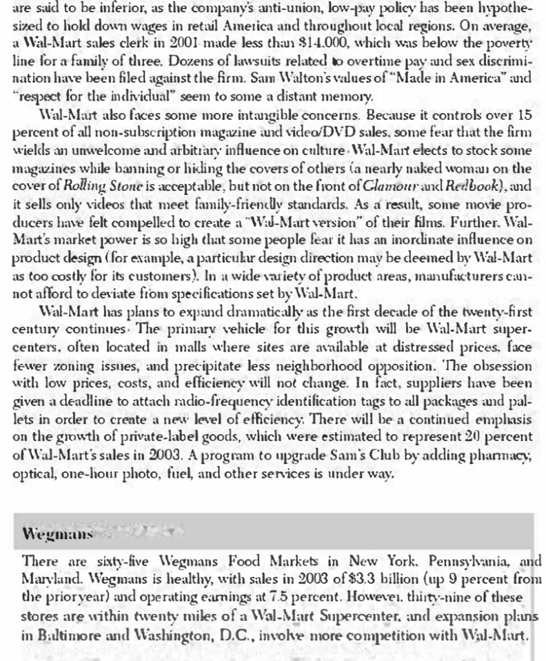 are said to be inferior, as the companys anti-union, low-pay policy has been hypothesized to hold down wages in retail Ameti