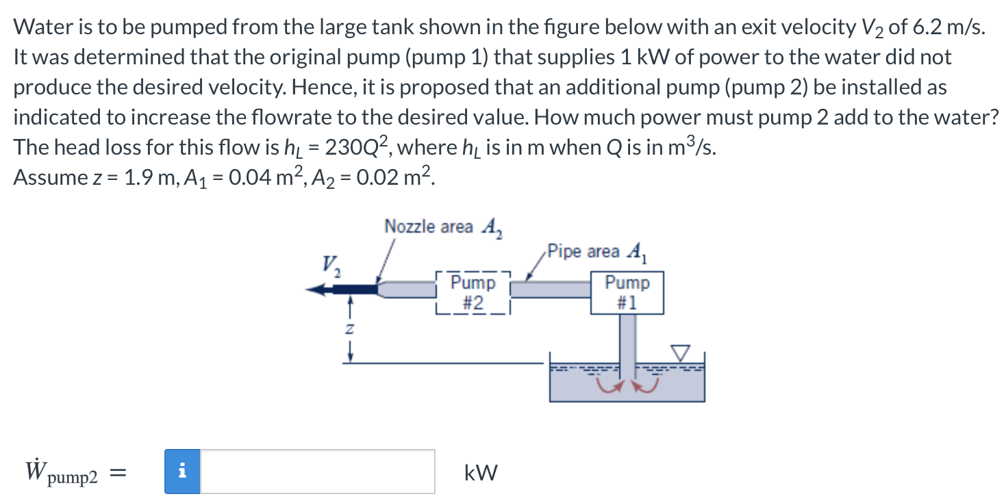 Solved Water is to be pumped from the large tank shown in | Chegg.com