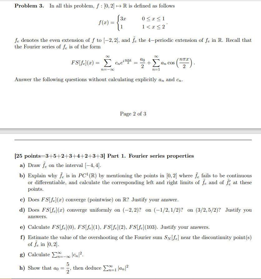 Solved Problem 3. In all this problem, f : [0,2] R is | Chegg.com
