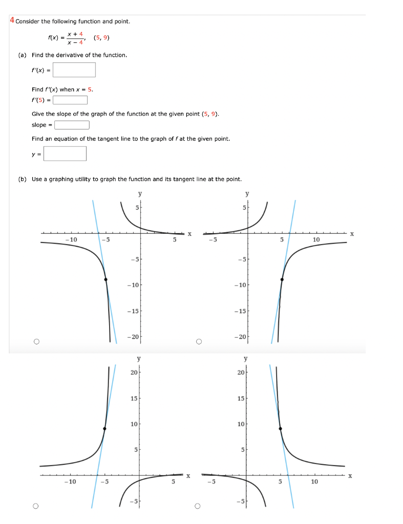 Solved 4 Consider the following function and point. Ax) = | Chegg.com