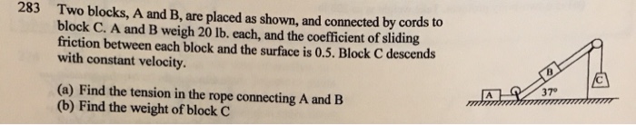 Solved Two blocks, A and B, are placed as shown, and | Chegg.com