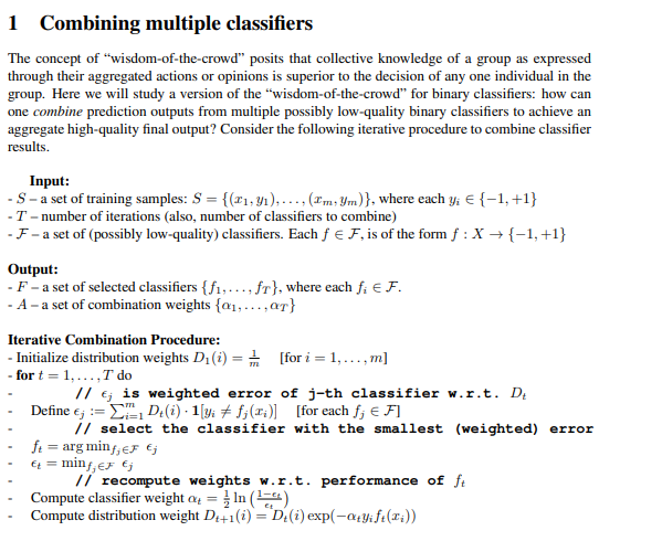 Combining multiple classifiers The concept of | Chegg.com