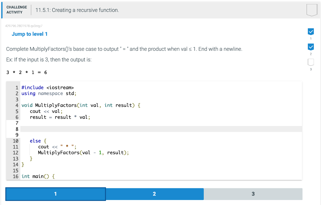 Solved CHALLENGE ACTIVITY 11.5.1: Creating A Recursive | Chegg.com