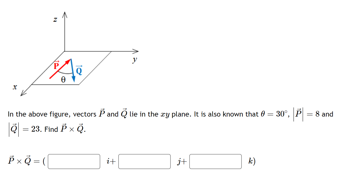 Solved In the above figure, vectors P and Q lie in the xy | Chegg.com