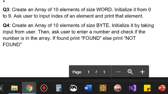 Solved Q3: Create an Array of 10 elements of size WORD. | Chegg.com