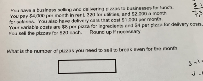 Solved You have a business selling and delivering pizzas to | Chegg.com