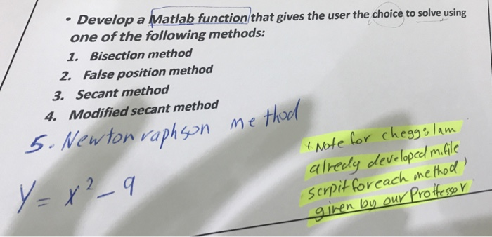 Solved Develop a Matlab function that gives the user the | Chegg.com