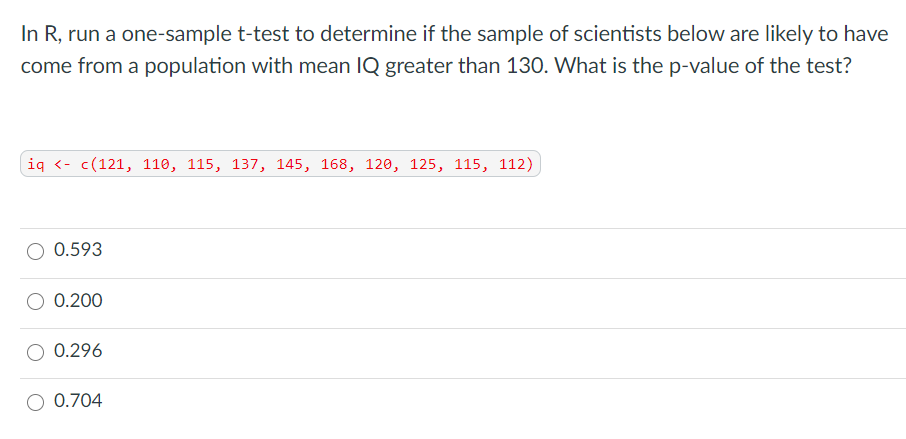 how to run a one sample t test in r