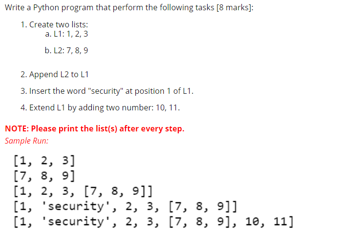 Solved Write a Python program that perform the following | Chegg.com