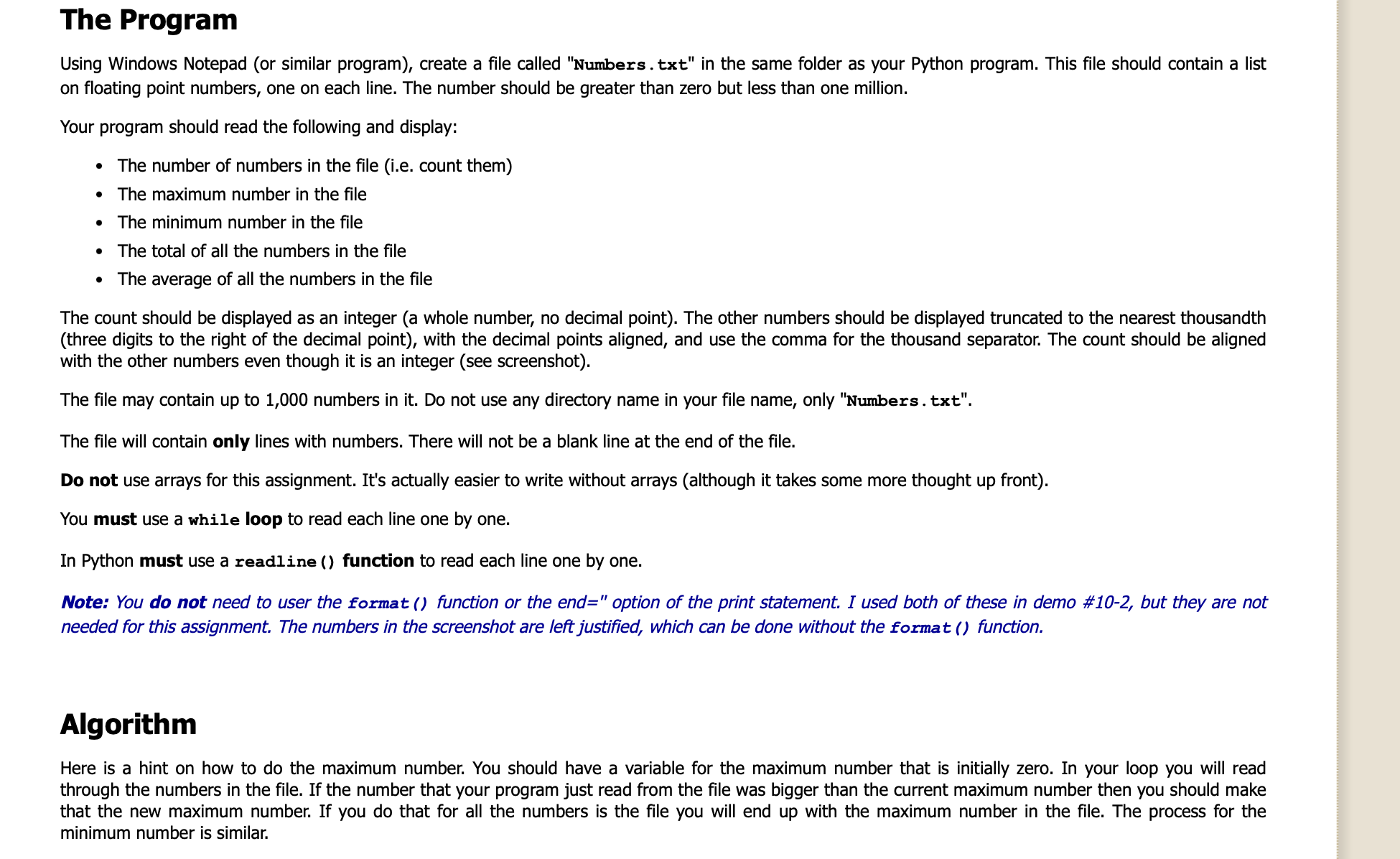 Solved by an EXPERT Write a Program In python using MU Editor and ...