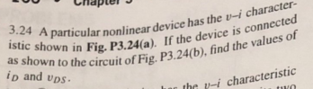 Solved 3.24 A particular nonlinear device has the u-i | Chegg.com