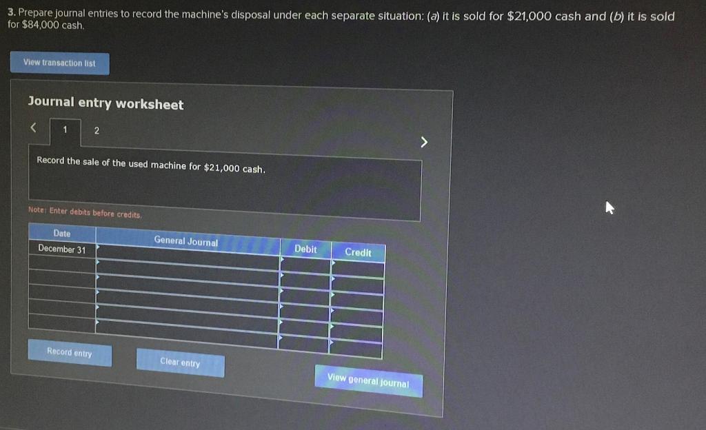 Solved 1. Prepare journal entries to record the machine's | Chegg.com