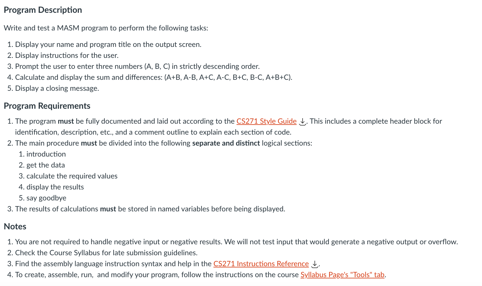 Solved Program Description Write And Test A MASM Program To | Chegg.com