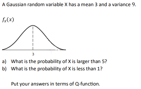 Solved A Gaussian random variable X has a mean 3 and a | Chegg.com