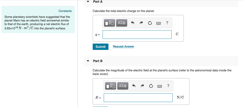 Solved Part A Constants Calculate the total electric charge | Chegg.com